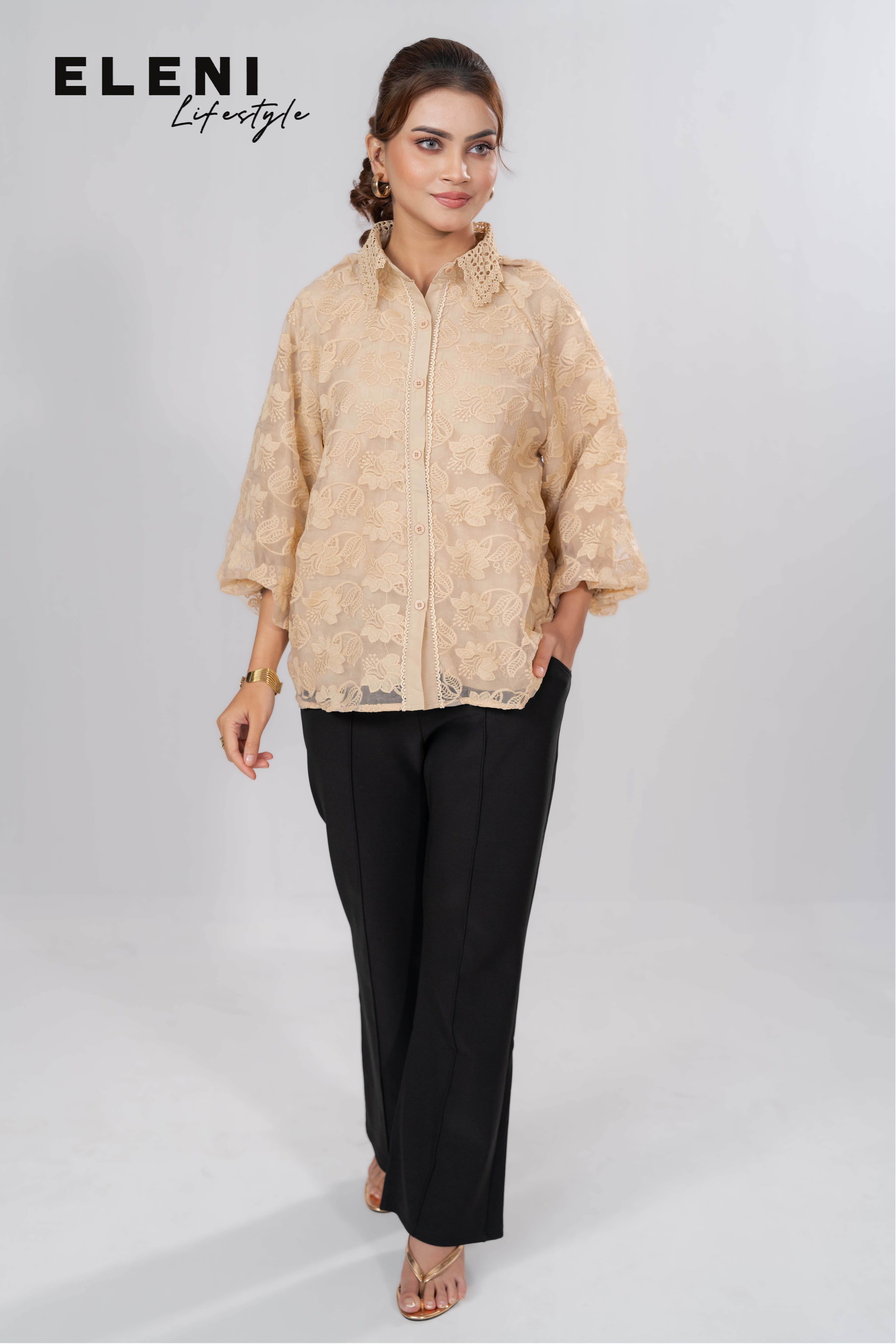Aurora Corded Floral Lace Shirt